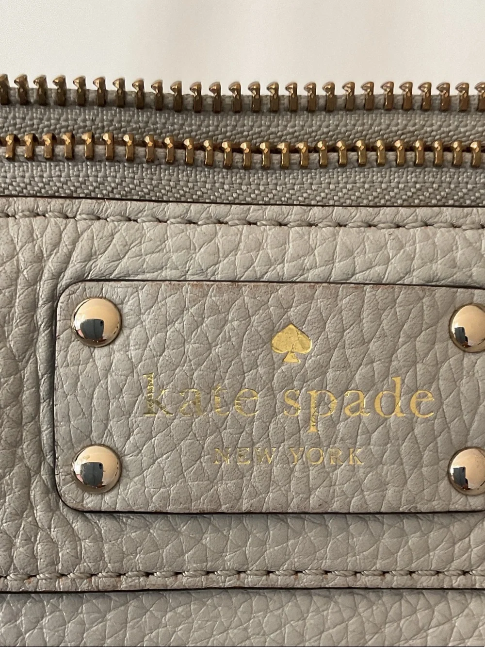 kate spade Light Gray Pebbled Leather Tote